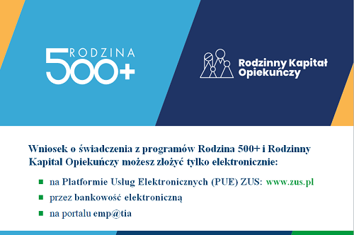 Elektroniczne składanie wniosków - świadczenie 500+ i Rodzinny Kapitał Obiekuńczy